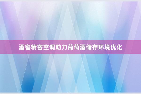 酒窖精密空调助力葡萄酒储存环境优化